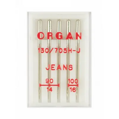 Иглы Organ джинс №90(3),100(2), 5шт.
