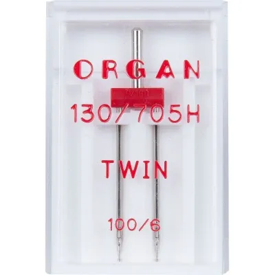Иглы Organ двойные 130/705H №100/6